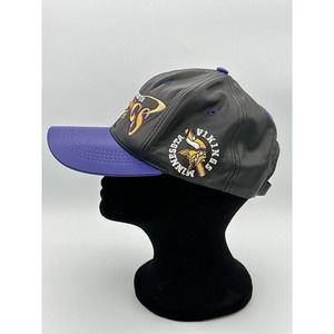 Minnesota Vikings Throwback Leather Hat -Mens Purple Black -Pro Elite -one Size